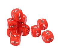 Yctze Juego de Clase de Dados de Fracción de 20 Piezas, Dados Multifacéticos de Caras de Plástico para Práctica de Matemáticas para Niños, de Fracción de Accesorios de Juego, de Clase de de, de de