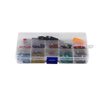 Yctze - Juego de fusibles de microcuchilla de bajo perfil, 100 unidades, surtido marino, 2A 3A 5A 7.5A 10A 15A 20A 25A 30A 35A, kit de coche SUV para camión, para microfuses, juego de fuses para