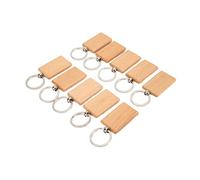 Yctze Juego de Llaveros de Madera sin Terminar de 10 Piezas, Espacios en Blanco para Personalizar Regalos y Proyectos de Bricolaje