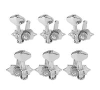 Yctze Juego de Llaves de Afinación de Guitarra Dorada, 3 Izquierda, 3 derecha: 18, Relación de Engranaje, Fácil Instalación, Piezas de Instrumentos Musicales (SILVER)