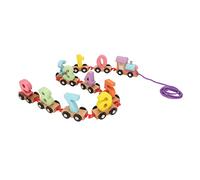 Yctze Juego de Números de Madera Coloridos de 11 Uds para Educación Temprana, Juguete del 0 Al 9 con Diseño Seguro y Coches Conectables