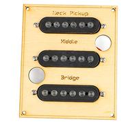 Yctze Juego de Pastillas de Guitarra de Bobina única, Pastilla de Guitarra Negra Silenciosa con 6 Orificios de Sonido para Guitarras Acústicas, Instalación de Pastilla Pasiva con Control de Volumen