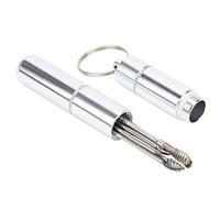 Yctze Juego Portátil Vintage de Acero Inoxidable para Orejas, Removedor de Cera de Cureta de 6 Piezas con Diseño Doble, Lata de Almacenamiento Impermeable, Herramienta para Colgar Llavero, Limpieza