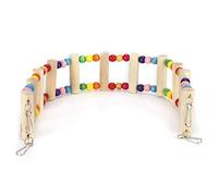 Yctze Juguete de Madera para Escalar con Puente Colgante para Loros y Mascotas, con Cuentas de Colores, Seguro, No Tóxico y Fácil de Colgar para Enriquecer el Tiempo de Juego de los Pájaros (6*48cm)