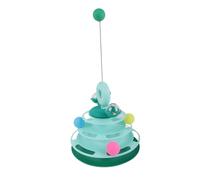 Yctze Juguete Interactivo para Gatos con 3 Pistas y Orificio para Plumas, Seguro, Fácil de Montar y Divertido para Gatos de Todas Las Edades Que Juegan en Interiores (Verde Menta)