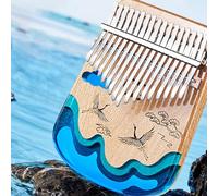Yctze Kalimba Portátil para Piano de Pulgar para Principiantes, Mini Instrumento Musical de Resina con Teclas de Madera de Haya (Grúa de 17 tonos)