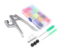 Yctze Kit de Cierres a Presión: Herramienta Completa para Botones de Costura con Alicates de Presión, Destornillador, Herramienta de Perforación, 150 Broches, Tamaños T3 T5 T8 Manualidades, Costura