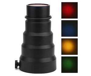 Yctze Lamplet Kit de Snoot Cónico con Rejilla Celular - 5 Filtros de Color Luces de Fotografía por Debajo de 250 W, Modificador de Linterna Portátil Efectos de Cabello, Acento y Retroiluminación