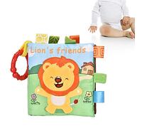 Yctze Libro de Cuentos de Tela Suave para Bebés con Sonajeros - Juguete de Desarrollo Educativo Temprano para Bebés (León)