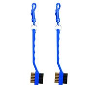 Yctze Limpiador de 2 Piezas con Cepillos de Doble Cara - Cerdas de Plástico Limpieza Efectiva de Palos y Zapatos - Cómodo Colgante Accesorios Ideales (Blue)