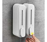 Yctze Manual Premium de 300 ml: Contenedor de Gel de Ducha Montado en la Pared, Bomba de Loción ABS con Diseño Amplio, Ventana Transparente, Uso Doméstico y Hotelero (White)