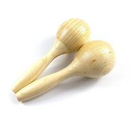 Yctze Maracas de Madera para Niños y Adultos - Shaker sin Pintar Ratch para Educación Musical y Fiestas Navideñas, Instrumento de Percusión Manual