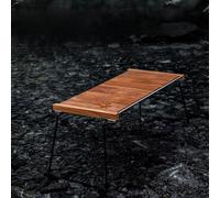 Yctze Mesa de Camping Plegable, Mesa IGT Portátil con 6 Tablas de Madera, Marco de Acero Inoxidable Resistente para Viajes Al Aire, Camping, Picnic y Barbacoa, Madera Marrón, 32.3 X 15.7 X 15.9