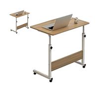 Yctze Mesa de Noche Elevable C S con Metal Ame, 60x40cm e Escritorio para Computadora Portátil para sofá Casero, Color Nogal (Color Nuez)