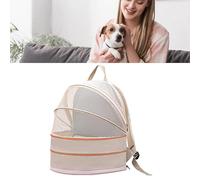 Yctze Mochila Expandible Que Admite Mascotas para Perros Pequeños y Medianos, Gatos, Casa de Doble Uso Transpirable y Cómoda para Viajes Hogar (Beige)