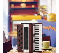 Yctze Modelo de Acordeón Rojo de Madera en Miniatura de 6 Cm - Exquisito Instrumento Musical Decorativo con Caja Elegante - Ideal para Decoración del Hogar y la Oficina