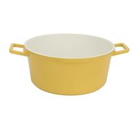 Yctze Olla Esmaltada con Tapa - Aleación de Aluminio Cerámico de Gran Capacidad, Olla Antiadherente con Asas Dobles, Cazuela Versátil para Inducción, Eléctrica y Llama - Amarillo (YELLOW)
