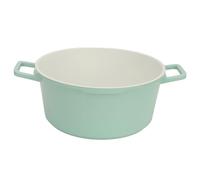 Yctze Olla Esmaltada con Tapa - Aleación de Aluminio Cerámico de Gran Capacidad, Olla Antiadherente con Asas Dobles, Cazuela Versátil para Inducción, Eléctrica y Llama - Amarillo (verde claro)