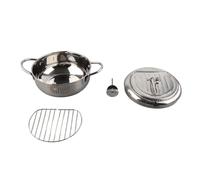 Yctze Olla para Freír Japonesa de Acero Inoxidable con Cocina de Inducción Compatible con Freidora de 20 Cm, Olla para Freír, para de Acero Inoxidable, para Japonesa, Utensilios de Cocina, (Tamaño S