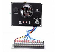 Yctze Panel de Calibre de Barco de 12V, Instrumento Marino Multifunción 4 en 1 con Nivel de Aceite, Temperatura del Agua, Voltaje, Presión de Aceite para Yates, Barcos, (Esfera negra Cubierta negra