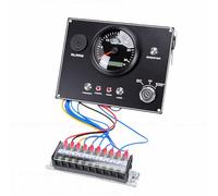Yctze Panel de Tacómetro para Barcos, Medidor de RPM Marino de 0 a 3000 RPM con Función de Alarma para Yates, Barcos, Lanchas Rápidas (Esfera negra Cubierta negra CX9601B-3K)