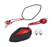 Yctze para accesorios grom Espejo retrovisor de scooter, par 8 mm 10 mm Moto universal Moto Aleación de aluminio Espejo retrovisor Espejos retrovisores laterales(rojo)