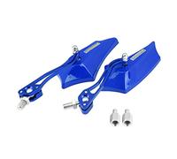 Yctze para Retro Quad 350 Cross Espejo retrovisor de la Motocicleta, 1 par de 10 mm 8 mm Universal Moto Scooter Aleación de Aluminio Espejos retrovisores Laterales(Blue)