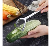 Yctze Peler de Vegetales de Aleación de Zinc - Herramienta de Desplazamiento Ergonómico de Frutas y Verduras para Papas, Zanahorias, Tomates y Más - Cocina Elegante Esencial