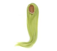 Yctze Peluca de Muñeca Verde Aguacate, Pelo Liso de Seda Suave, Fácil de Usar, Se Adapta a 3 Cabezas de 22-23 Cm, Aspecto y Volumen (1/3 Circunferencia de la cabeza de 22 a 23 cm)