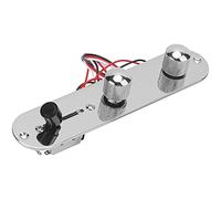 Yctze Placa de Guitarra Plateada Placa de Circuito de Metal con Perillas e Interruptores para una Fácil Instalación y una Actualización Elegante (SILVER)