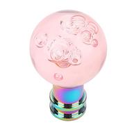 Yctze Pomo de Palanca de Cambios con Adaptador M8 M10, Palanca de Cambios de Burbuja Acrílica Transparente para Coche, Pomo de de, Redondo, de, de de, de de (PINK)