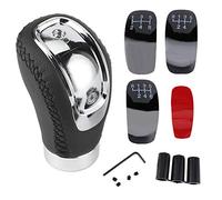 Yctze - Pomo de palanca de cambios para coche, palanca de cambios universal de cuero universal para coche, color negro