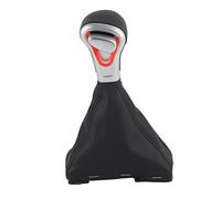 Yctze Pomo de Palanca de Cambios Pomo de Palanca de Cambios de Coche de de Perilla de Automático Reemplazo de Cuero Negro con Cubierta Antipolvo para Maletero
