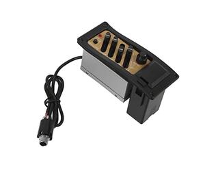 Yctze Preamplificador de Pastilla de Guitarra Acústica Premium con EQ de 4 Bandas - Pastilla de Caja Eléctrica Piezoeléctrica en Hermoso Color de Veta de Madera Modificación de Sonido Mejorada y