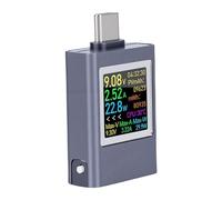 Yctze Probador USB C Multifuncional, Medidor de Potencia de Corriente de Voltaje, 6 Modos de Visualización con Rotación de 360, Ideal para Carga Rápida PD3.1, QC3.0 y Prueba de Capacidad del Banco