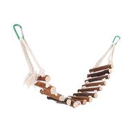 Yctze Puente Colgante de Madera Duradero para Loros, Cuerda de Algodón para Pájaros y Mascotas de 10 Cm, Escalera Aérea Horizontal Suave, Pájaros, Hámsteres y Mascotas Pequeñas, Segura