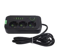 Yctze Regleta de Viaje Europea con 3 Tomas, 4 Puertos USB, Puerto Tipo C, Cable de 2 M para Montaje en Pared y Carga de Dispositivos (Black)