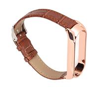 Yctze Reloj Ba de Cuero de Liberación Rápida con Patrón para Mi Band 6/5 NFC - Correas Elegantes y de Reloj (oro marron)