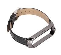 Yctze Reloj Ba de Cuero de Liberación Rápida con Patrón para Mi Band 6/5 NFC - Correas Elegantes y de Reloj (BLACK)