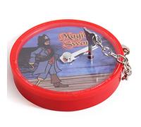 Yctze Reloj con Efecto de Penetración de Espada Mágica, Juguete de Ilusión, Accesorios Divertidos para Mentalismo, Accesorios de Trucos de Plástico Portátiles para Amigos y Niños, 5,5 Cm (Rojo)