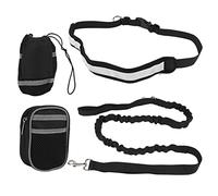 Yctze Riñonera de Entrenamiento para Perros con Correa Retráctil para Manos: Caminar, Trotar y Hacer Senderismo - Gris (Black)