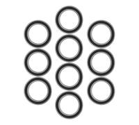 Yctze Rodamiento Rígido de Bolas Sellado con Caucho, 25mm | 10 piezas, 7 mm de espesor, diseño de sello de goma, adecuado para aplicaciones de bajo ruido, ideal para hobby