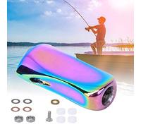 Yctze Rueda de Metal Colorida para Pesca Baitcasting, Balancín de Modificación, Pomo de Potencia, de Carrete, Accesorios para Entusiastas (Pastillas de Agarre Planas y Coloridas)