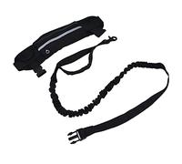 Yctze Set de Correa de Bolso de Cinturón de Deportes - Ropio de Tracción de Perros a Prueba de Explosión Elástica Reflectante para Caminar con Manos Libres y Trotar (Black)