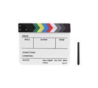 Yctze Tablilla Acrílica de Borrado en Seco para Cine y TV - Claqueta con Rotulador - Barra Negra/blanca u Opciones Coloridas (palo multicolor)