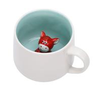 Yctze Taza Interior de Animal 3D, Taza de café de Cerámica con Estatuilla de Vaca Oculta, Regalos Novedosos Hechos a Mano para Cumpleaños, Vacaciones de Navidad, 12 Oz, Caballo Pequeño 3D (Caballo
