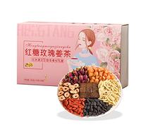 Yctze Té de Jengibre Y Azúcar Moreno, 20 Bolsas 500 G Jujube Dátiles Rojos Longan Wolfberry Rose Té para el Período Menstrual Manos Frías Pies