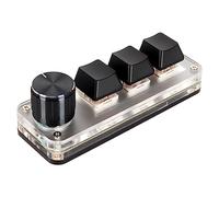 Yctze Teclado Macro con Interruptor Rojo de 3 Toques y 1 tonelada: Mini Teclado USB con Perillas Personalizadas para PC de Escritorio - Teclado Mecánico Ergonómico con una Sola Mano