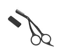 Yctze Tijeras para Cejas 2 en 1 con Peine, Recortadora de Cejas de Acero Inoxidable, Herramienta de Aseo de Doble Propósito con Anillos Anchos Antideslizantes, Ideal para Hombres y Mujeres para Dar