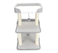 Yctze Torre Multifuncional para árbol de Gatos de 3 Capas con Material Resistente a los Arañazos y Diseño Inclinable para Uso en Interiores y Exteriores